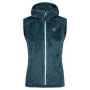 SOFTPILE HOODY VEST WOMAN MVVP81W 8600 スティールブルー/ホワイト Sサイズ [アウトドア フリース レディース]