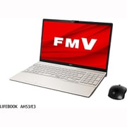 ノートパソコン LIFEBOOK AHシリーズ/15.6型ワイド/Core i7-1165G7/メモリ 8GB/SSD 512GB/DVDスーパーマルチドライブ/Windows 10 Home 64ビット/Office Home and Business 2019/ゴールド FMVA53E3G