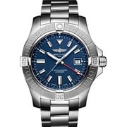 腕時計 ブライトリング メンズ SSブレス アベンジャー オートマチックGMT ブルー 45mm 並行輸入品 2年保証 A32395101C1A1