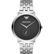 腕時計 エンポリオ アルマーニ MODERN SLIM メンズ SSブレス BK 46mm 並行輸入品 2年保証 AR11161