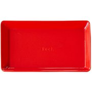 陶器・磁器 プレート 角皿 26cm レッド HA-NS-RE