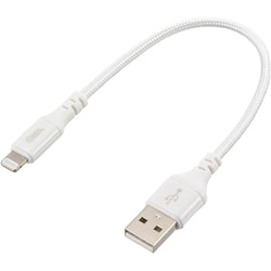 AudioComm USB Type-A to Lightningケーブル 強化メッシュ 充電/転送 MFi認証 0.15m ホワイト SIP-L015EAH-W
