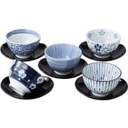 藍染五様 茶托付煎茶揃 2107-6-43