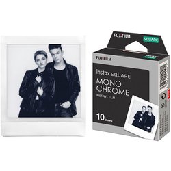 富士フイルム - 富士フイルム instax SQUARE フィルム モノクローム(10枚入) Amazon | instax 富士フイルム(FUJIFILM) スクエアフォーマット