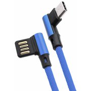 両L型&両面挿アルミヘッド Type-Cケーブル 200cm ブルー LA200-TL