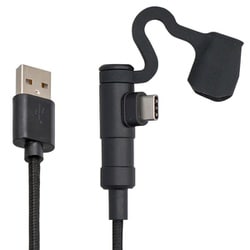 充電ケーブル 20cm USB Type-A & Type-C Android対応 L字コネクター 15609