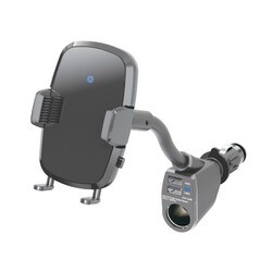 PPH2046 [車内用品 スマホホルダー 自動開閉ワイヤレス充電ホルダーフレキシブル ブラック 対応サイズ：(幅) 約58～85mm/厚み 約14mmまで/ホルダー部耐荷重 約280g以下]