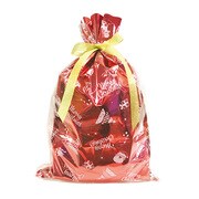 クリスマス 赤メタ ラッピングバッグ LLサイズ 008087
