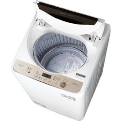 在庫HOT高年式 SHARP シャープ 全自動洗濯機 ES-GE6E 6Kg 2021年製 ステンレス 風乾燥 ホワイト 1人暮らし向き 単身 新生活 5kg以上