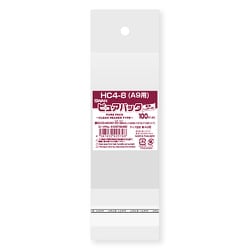 ピュアパック 透明ヘッダータイプ 100枚入 HC 4-8（A9用） [OPP袋]