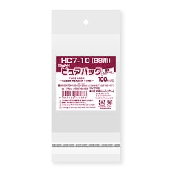 ピュアパック 透明ヘッダータイプ 100枚入 HC 7-10（B8用） [OPP袋]