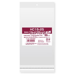 ピュアパック 透明ヘッダータイプ 100枚入 HC 15-25 [OPP袋]