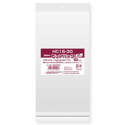 ピュアパック 透明ヘッダータイプ 100枚入 HC 16-30 [OPP袋]