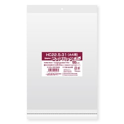 ピュアパック 透明ヘッダータイプ 100枚入 HC 22.5-31（A4用） [OPP袋]