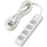 電源タップ 2.5m 3P 4個口 ほこりシャッター スイングプラグ 白 T-T1C-3425WH