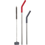 ステンレス ストローセット（クリーニングブラシ付） レッド/グレー