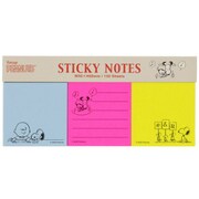 キャラクターグッズ S2829436 PEANUTS 限定 AMERICANデザイン 付箋メモ ブルー・ピンク・イエロー