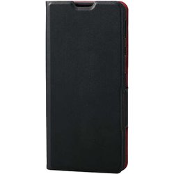PM-S205PLFUBK [AQUOS sense 4/AQUOS sense 5G 用 レザーケース/手帳型/UltraSlim/薄型/磁石付き/ブラック]