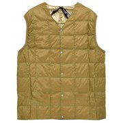 V ネックボタン インナーダウンベスト TAION-001 BEIGE Lサイズ [アウトドア ダウン メンズ]
