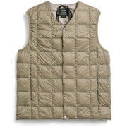 V ネックボタン インナーダウンベスト TAION-001 KHAKI Lサイズ [アウトドア ダウン メンズ]