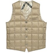 V ネックボタン インナーダウンジレ TAION-003 KHAKI XLサイズ [アウトドア ダウン メンズ]