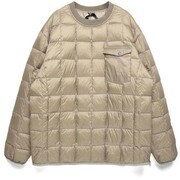 プルオーバークルーネックダウン TAION-100PB KHAKI Lサイズ [アウトドア ダウン ユニセックス]