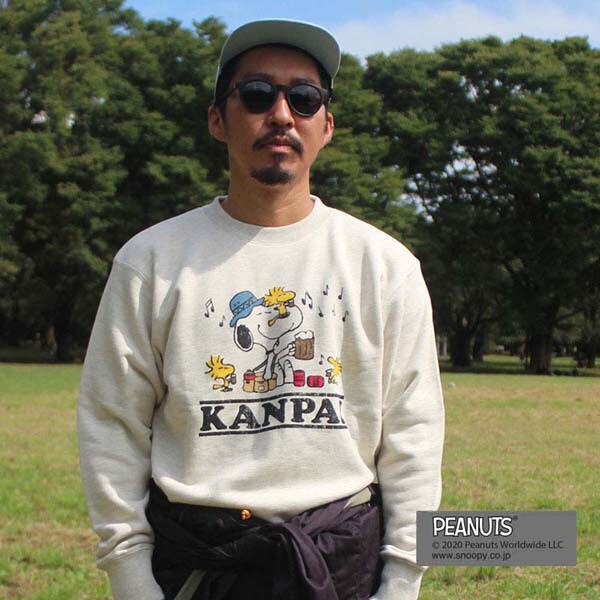 Kanpai Snoopy Crew Sweat Go0184r Oatmeal Mサイズ アウトドア スウェット メンズ