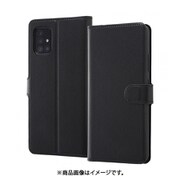 Galaxy A51 5G 用 耐衝撃 手帳型ケース シンプル マグネット ブラック/ブラック RT-GA51ELC1/BB