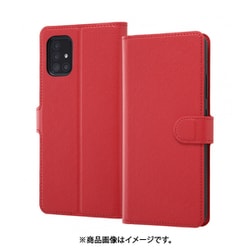 Galaxy A51 5G 用 耐衝撃 手帳型ケース シンプル マグネット レッド RT-GA51ELC1/R
