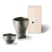 信楽焼 へちもん 酒器 セット 木箱入り 銀華貫入 MR-3-3002