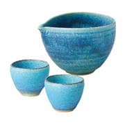 信楽焼 へちもん 酒器 セット 青彩釉 MR-3-3144