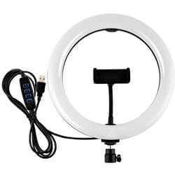 撮影用リングLEDライト/外径260mm・スマホホルダー付 FPUL-397R