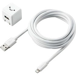 Lightning AC充電器/1.0A出力/ケーブル同梱/2.5m/ホワイトフェイス MPA-ACL06WF