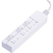 安全機能満載個別スイッチ付きOAタップ 3個口 2m TAP-045-20W