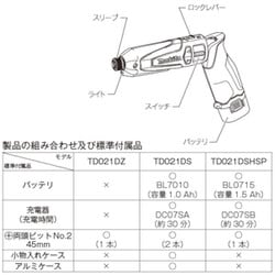 ヨドバシ.com - マキタ makita TD021DSHSP [充電式ペン型インパクトドライバー バッテリBL0715 充電器DC07SB付]  通販【全品無料配達】