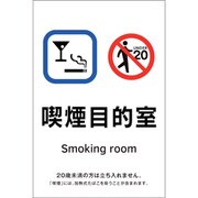 405056 [緑十字 喫煙専用室透明ステッカー標識 喫煙目的室 150×100]