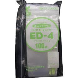 ED4100 [セイニチ 「ユニパック」バイオEチャック規格品（チャック付ポリエチレン袋） ED-4 120×85×0.04]
