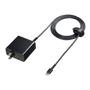USB Power Delivery 45W 対応 AC充電器 Type-Cケーブル 一体型 ブラック ACA-PD75BK