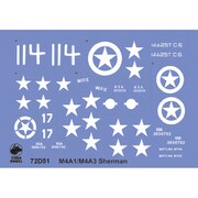 TRM72D51 1/72 米陸軍 シャーマン （ヨーロッパ戦線） 用デカール Vol.1 [ディテールアップパーツ]