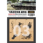 LIANG-0003 エアブラシ用泥はねステンシル （1/35・1/48・1/72） [テクスチャステンシル]