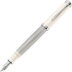 スーベレーン M405 シルバーホワイト 万年筆 M（中字） 吸入式 M405 SilverWhite M