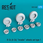 RSK72-0260 A-26/B-26 インベーダー ホイールセット タイプ1 [1/72スケール レジン製ディティールアップパーツ]