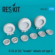 RSK72-0261 A-26/B-26 インベーダー ホイールセット タイプ2 [1/72スケール レジン製ディティールアップパーツ]
