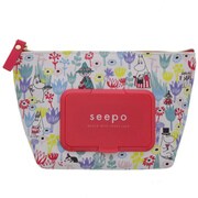 S2289091 シートケース付ポーチ seepo（シーポ） 限定デザイン 第2弾 MOOMIN（ムーミン） フラワー [キャラクターグッズ]