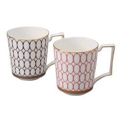 【国内正規品】ウェッジウッド ルネッサンス ゴールド マグ ペア ピンク・ブルー 1053120
