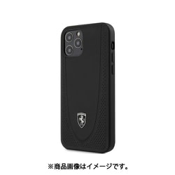 フェラーリ公式ライセンス iPhone 12/iPhone 12 Pro兼用 本革 背面ケース ブラック FEOGOHCP12MBK