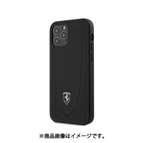 Feogohcp12mbk フェラーリ公式ライセンス Iphone 12 ブラック Pro兼用 超歓迎された 背面ケース 本革