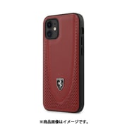 フェラーリ公式ライセンス iPhone 12 mini用 本革 背面ケース レッド FEOGOHCP12SRE