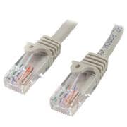 カテゴリ5e LANケーブル 10m グレーツメ折れ防止RJ45コネクタ 45PAT10MGR