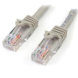 カテゴリ5e LANケーブル 2m グレーツメ折れ防止RJ45コネクタ 45PAT2MGR